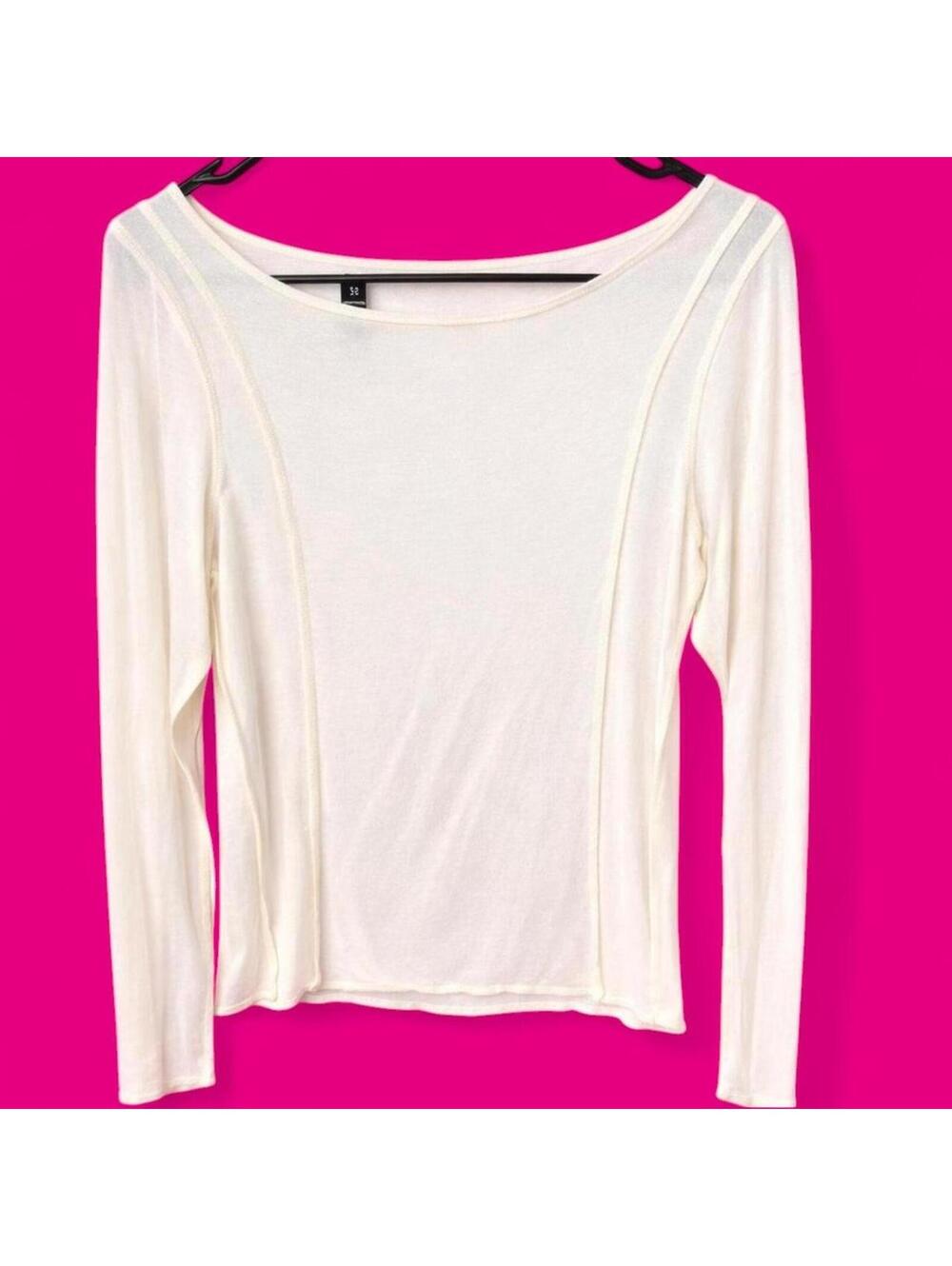 H&M cream fitted long sleeve top